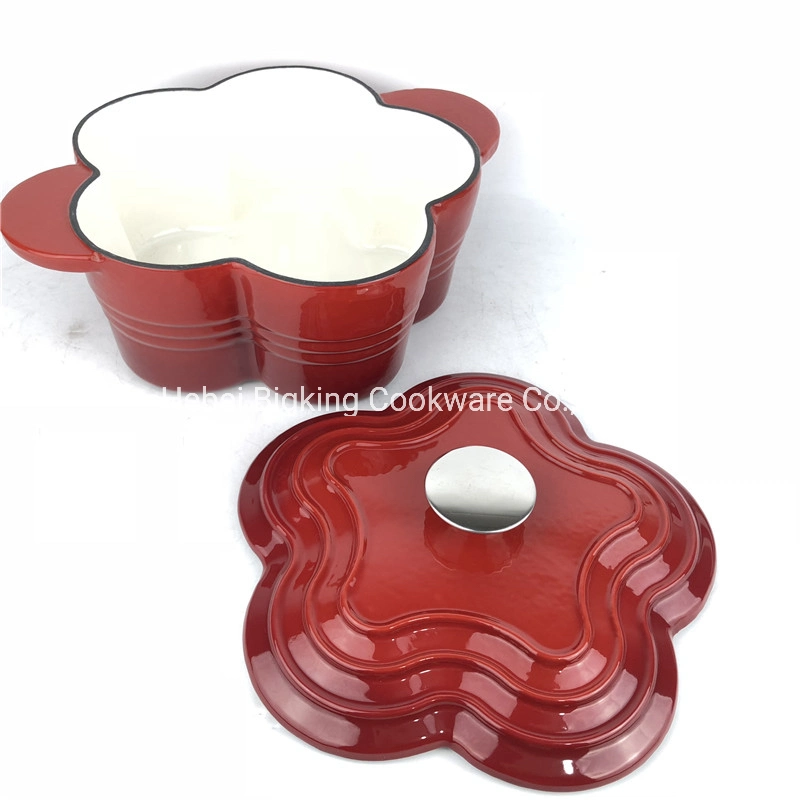 Amazon Enamel Coating Pot Flower Shape Pot for Stew Steak Good Kitchenware Tool