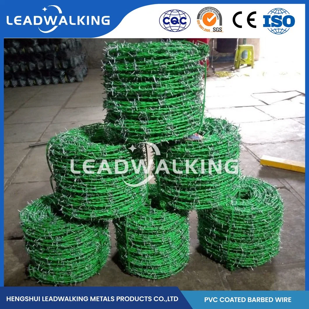 Leadwalking Auto Barbed Wire Manufacturers High-Quality Galvanized Metal Barbed Wire China 7 Strands Steel Wire Single-Strand Plastic Coating Barbed Wire