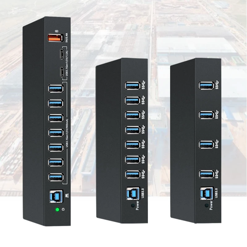 4-Port-Hub für industrielle Anwendungen mit USB3,0-15kV-ESD-Schutzschiene Montage