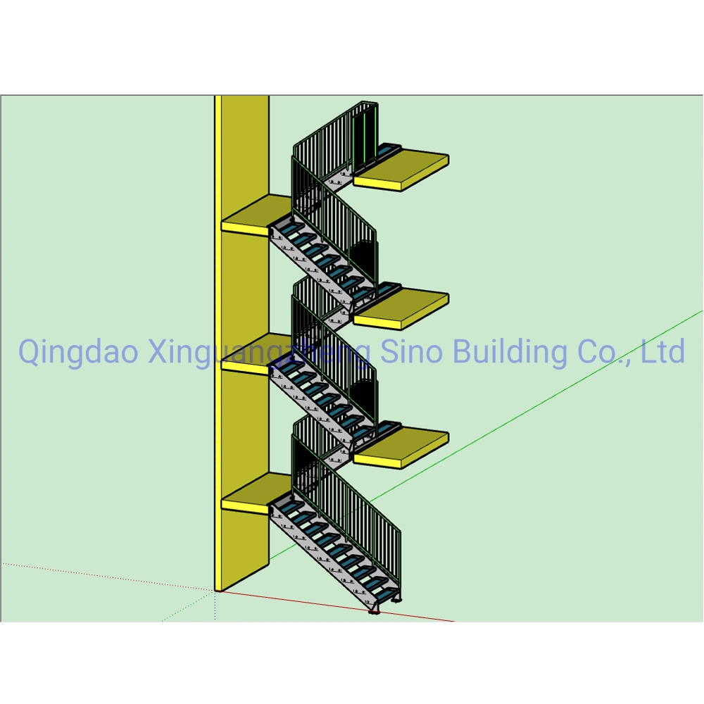 High quality/High cost performance  Hot-Dipped Galvanized Steel Structure Stairs for Apartment