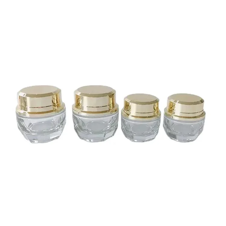High quality/High cost performance  Cosmetic Cream Container Clear Eye Cream Jar with Gold Cap