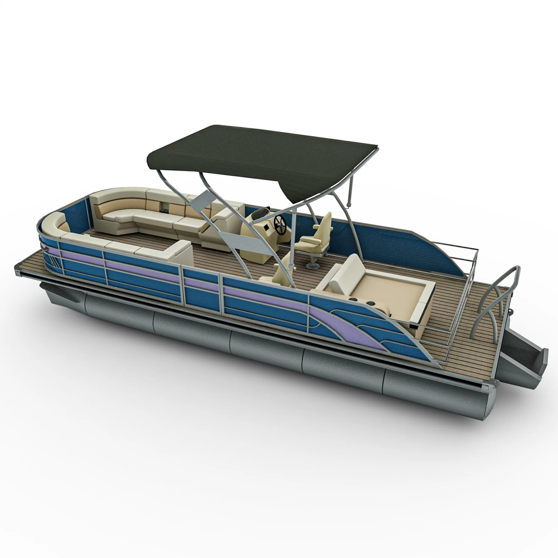 25ft Aluminium Luxus Familie Party Außenborder Motor Pontoon Boot mit Bimini zum Verkauf