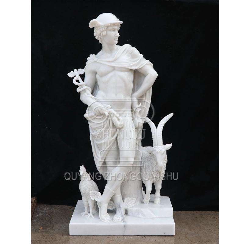 White Marble Carving Roman David Sculpture for Outdoor Garden & Square Ornament