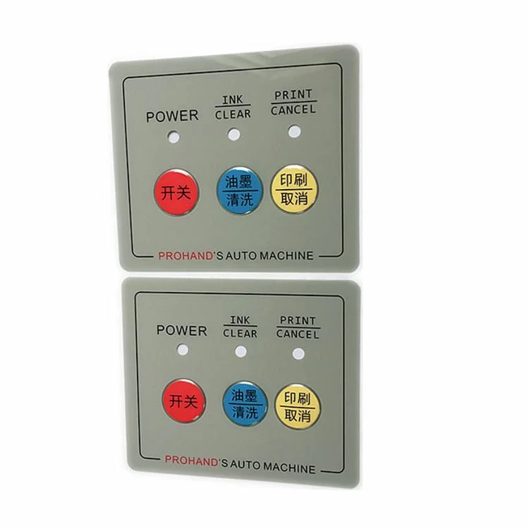 Digital impermeável OEM Serigrafia para sobreposição de gráfico do painel de controle do interruptor de membrana