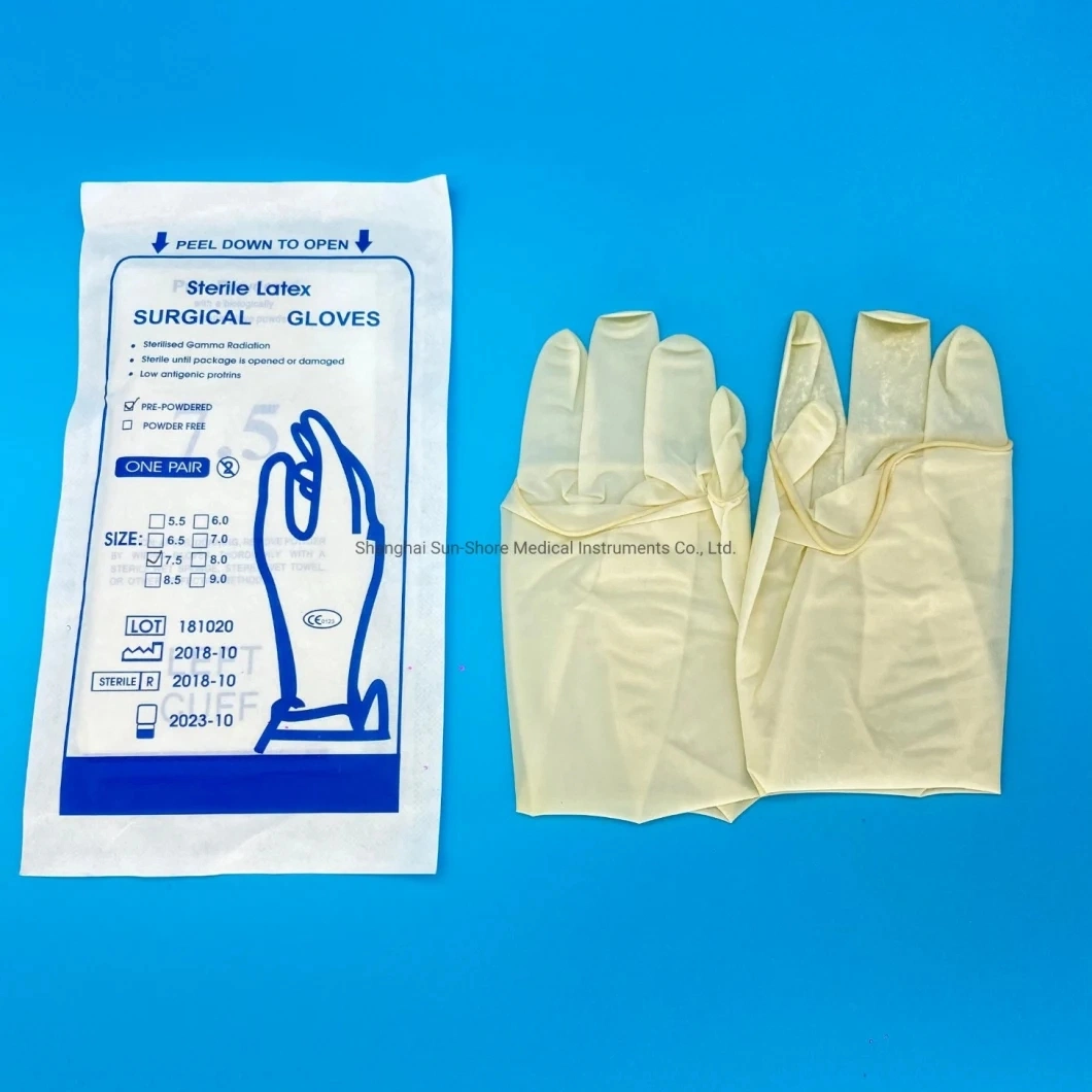 Sterile Medizinische Chirurgische Einmalhandschuhe Latex-Puderfreie Handschuhe