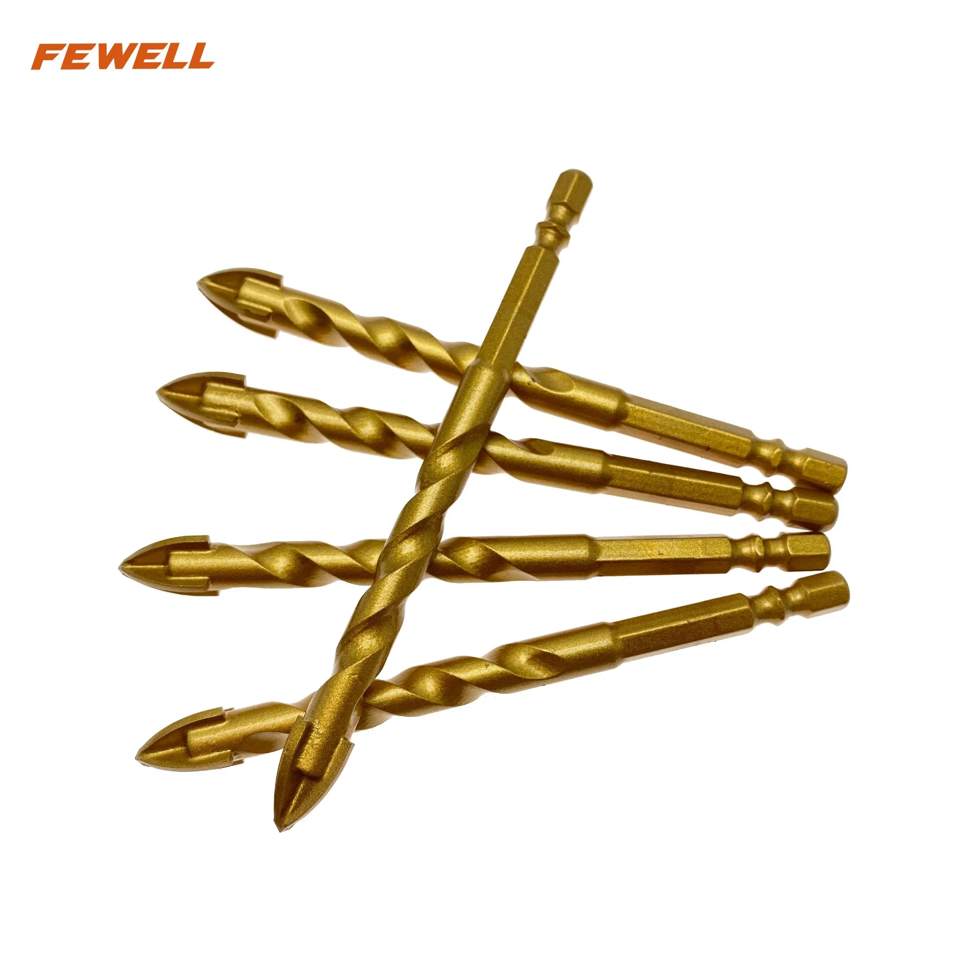 12mm Diameter Extension Spiral Hex Shank Cross Arrow Tip Spiral Glass Tile Drill Bit