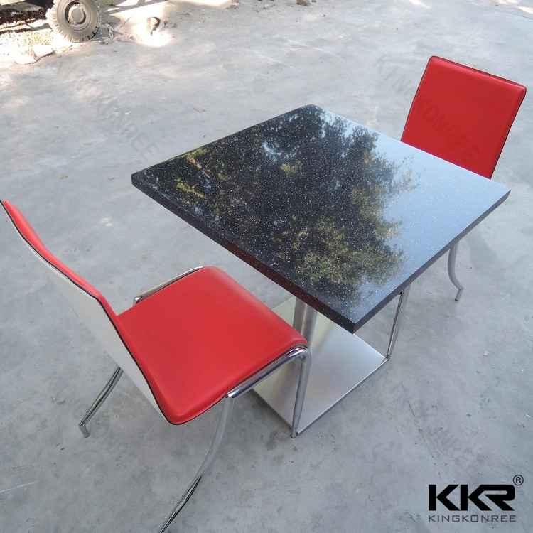 High Glossy Black Fast Food Restaurant Tables with Logo for Air Port