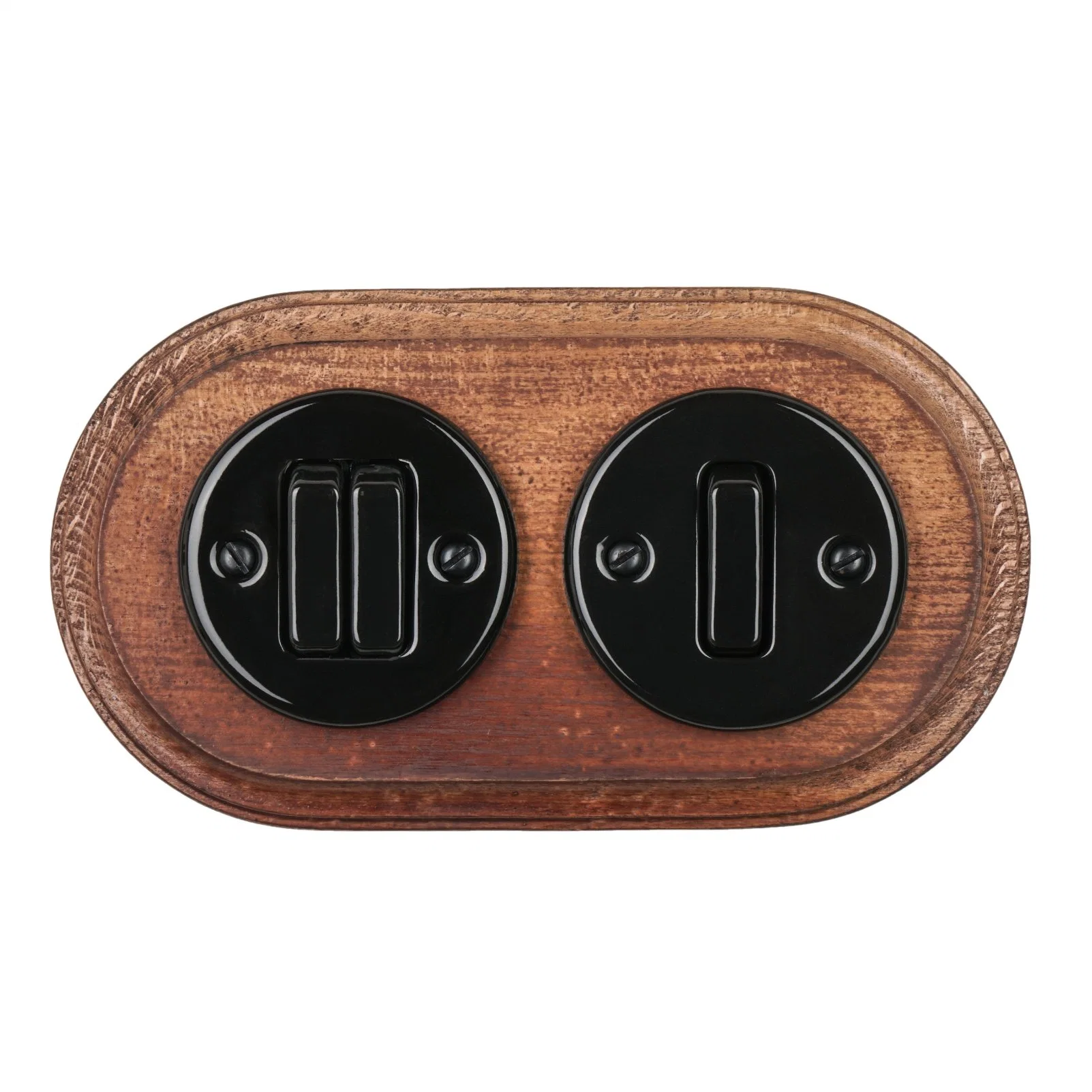 Roker Switch 2 pista de doble marco de madera para interruptores de pared empotradas y tomas de corriente con CE