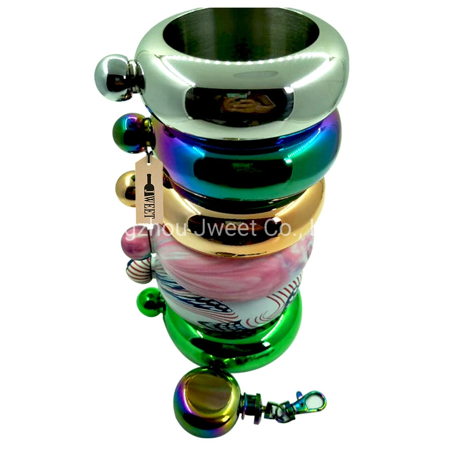 Colorful Bracelet Shape Metal Liquor Flask Hip Flasks for Wine