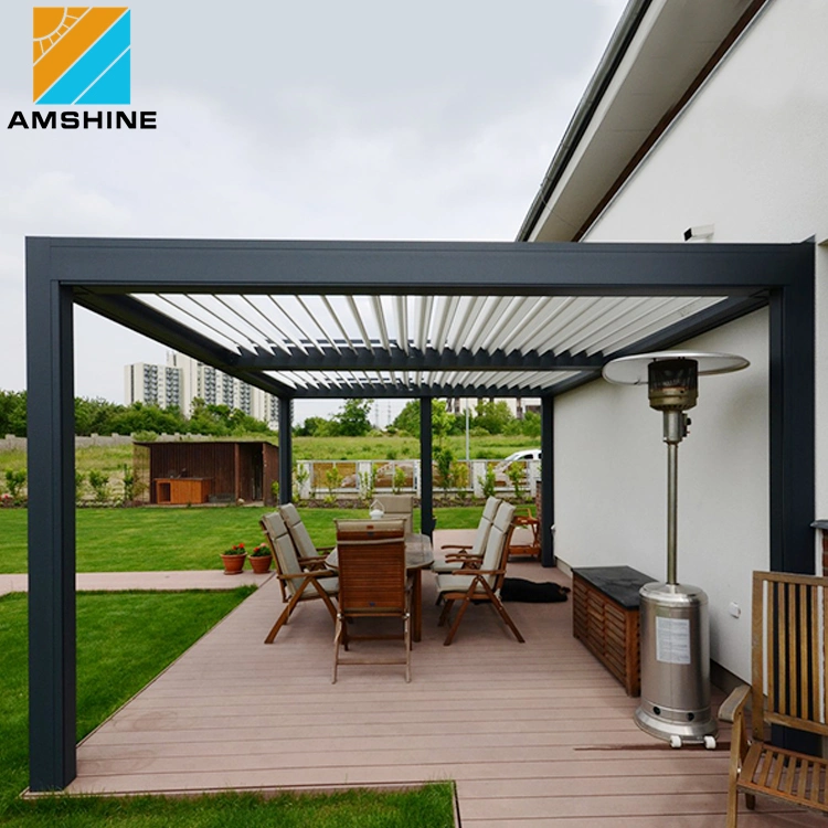 Customized Modern Patio Sun Shelters Canopy Tent Gazebo Cover Outdoor Furniture Set Swimming Pool Electric Sunroom Aluminum Pergola Shelter with LED Strip