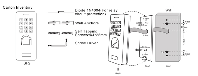 Sf2 Waterproof IP 68 Fingerprint Reader