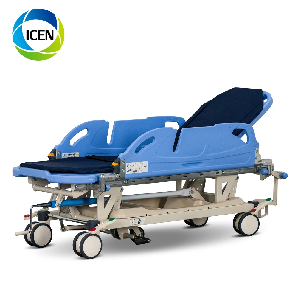 IN-R800B guangzhou aluminum alloy manual patient transfer vehicle stretcher cart