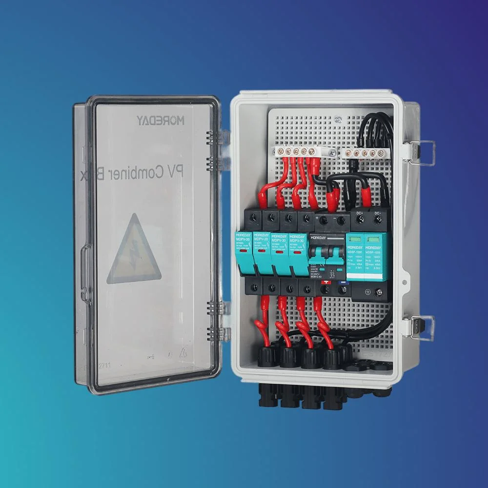 1out 1000V de 4 en 3in 1 PV Caja de combinación 2 String 3 String 4 String DC Solar PV Combiner Caja para panel solar