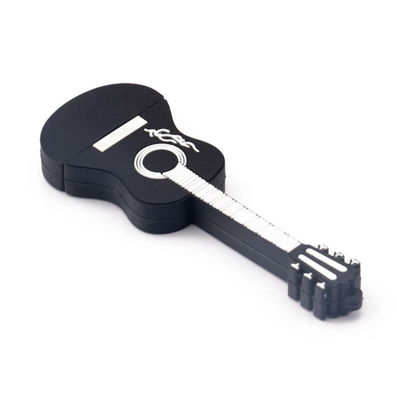 Promoción Regalo Música Guitar Shape PVC USB Flash Drive para Logotipo personalizado