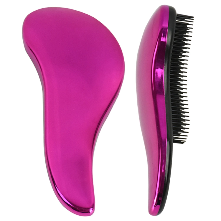 Pink Plastic Detangle Hair Brushes for Curly Fine Hair Private Logo