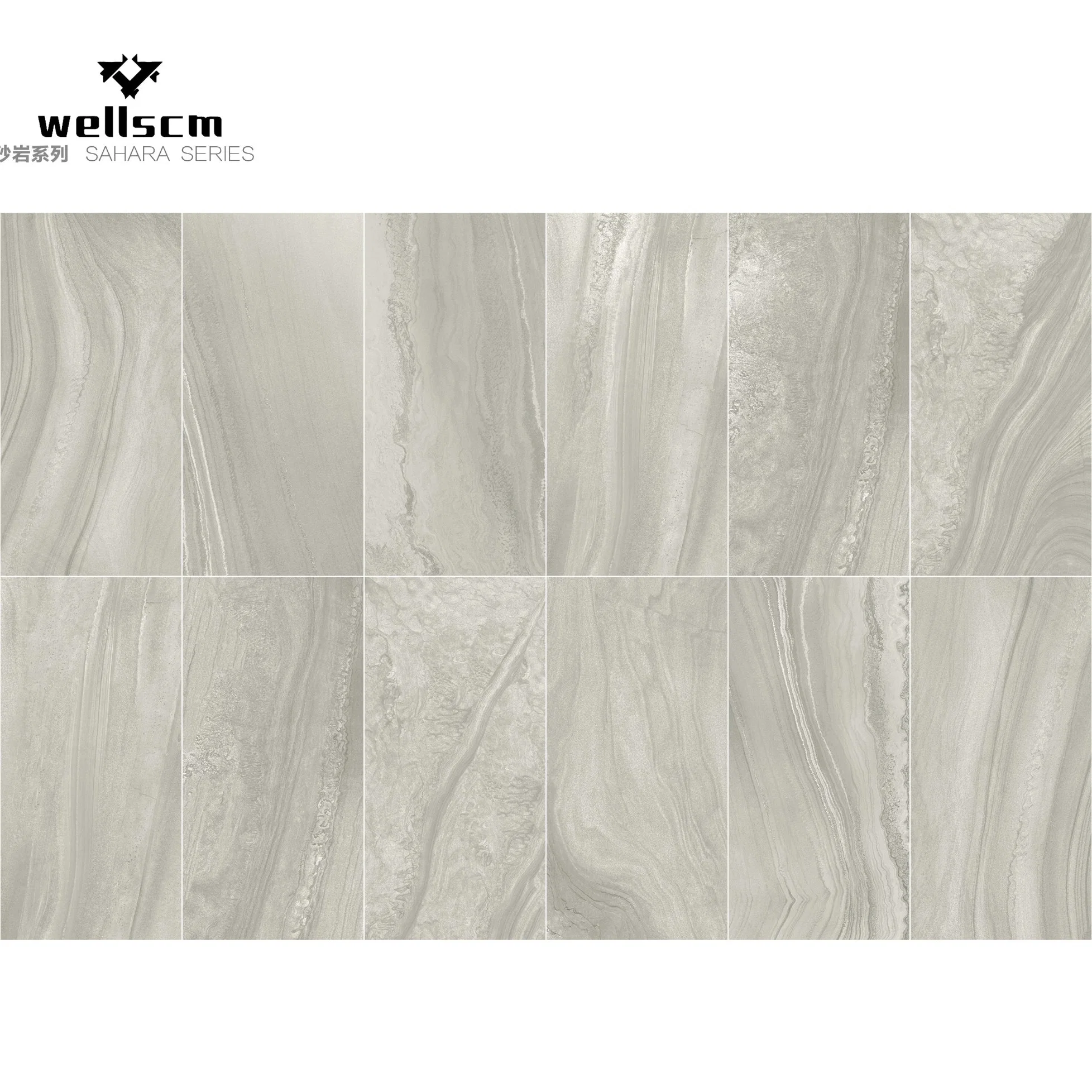 Unglazed Non Slip Commercial Kitchen Floor Tile with Wave Pattern Sandstone Design