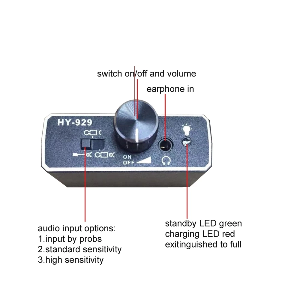 Microfone de parede de alta resistência Detector de dispositivo de escuta de voz para engenheiro vazamento de água óleo vazamento audição para reparo, dispositivo de escuta