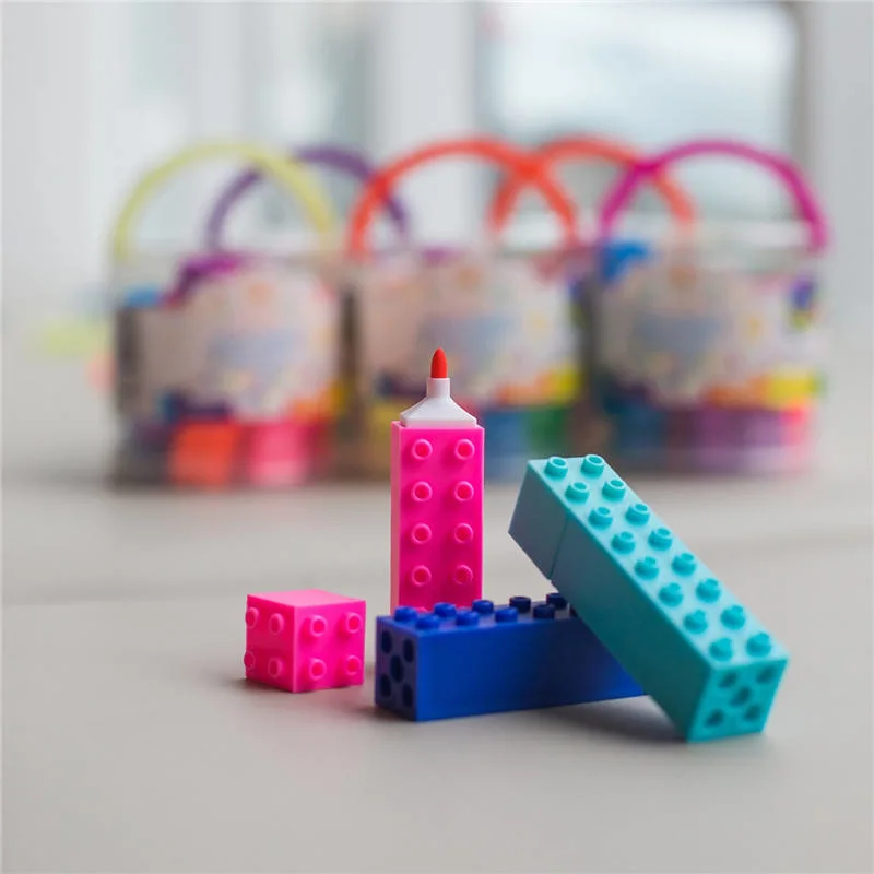 Factory Wholesale/Supplier Cheap Building Blocks Highlighter Marker Pen