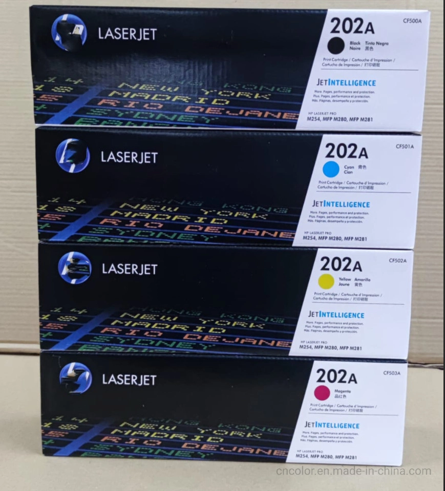 La serie original de 202un cartucho de tóner CF500A para impresora multifunción HP Color Laserjet Pro M280/M281