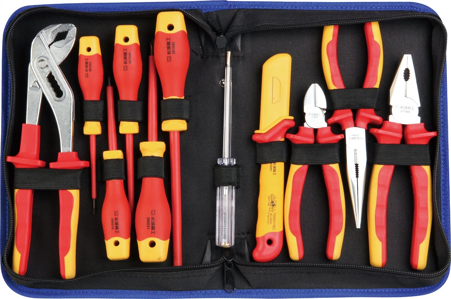 La Grande Muraille 11-PC isolé Electrian Tool Kit (sac en toile)