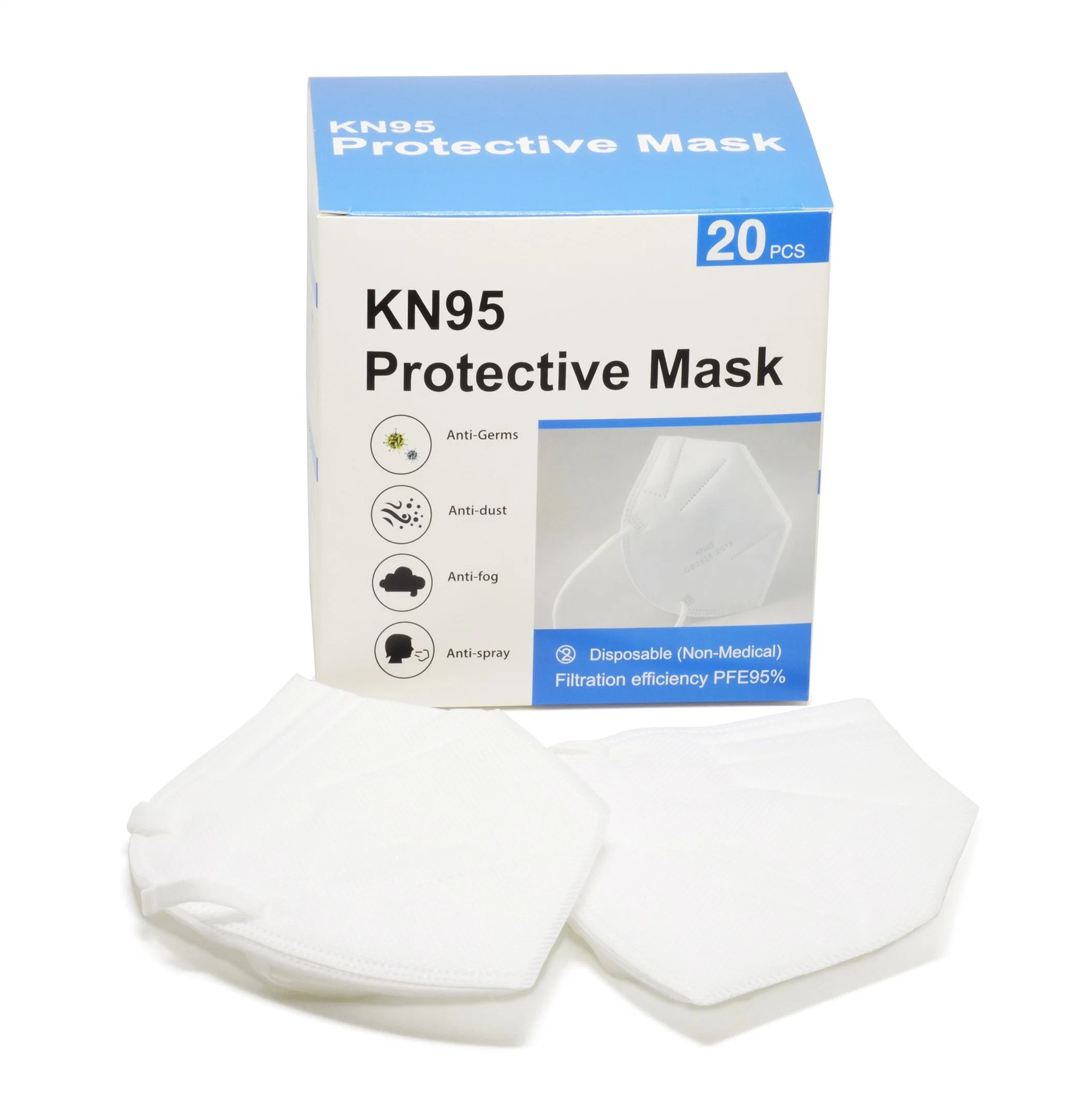 Comfortable and Efficient KN95 Face Mask with Elastic Earloop and Nose Bridge Clip