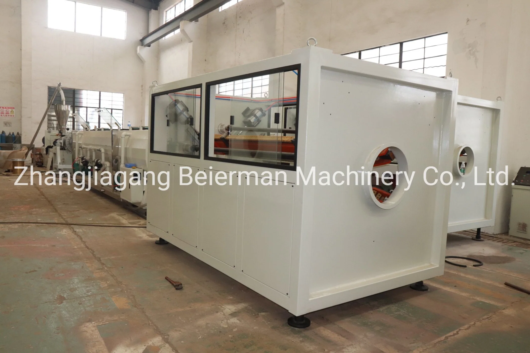 Beierman Price PVC UPVC 150mm-250mm Plastic Water Pipe Conical Twin Screw Extruder Machine Production Line with Pipe Socketing Machine