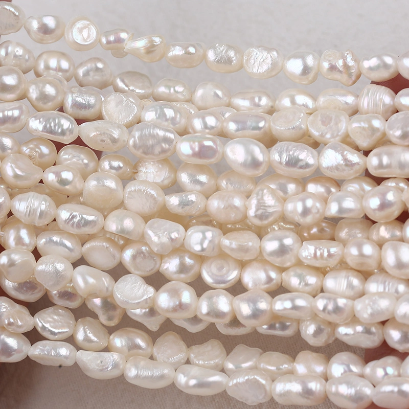 6-7mm Barock Süßwasser Perle Strand Mode Perlen Ketten Schmuck Erstellen