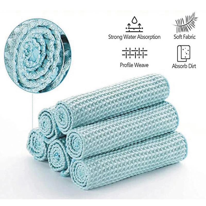 Microfiber Waffle Weave Drying Towel Cloth Kitchen Cleaning Cloth 25*25cm