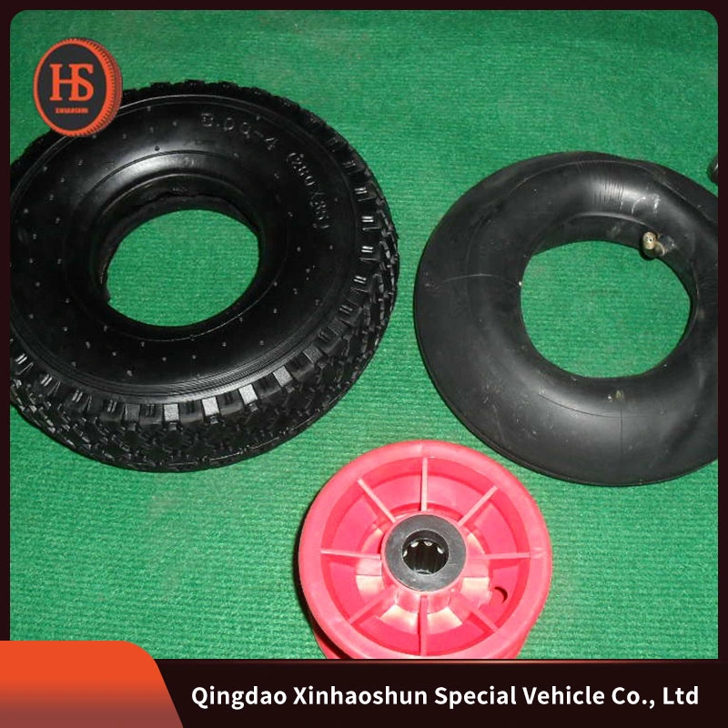 3.00-4 Pneumatic Rubber Tyre Wheel 260X85mm Air Rubber Tire Wheel with Black Plastic Rim Tool Cart Trolley Hand Trolley Wheel