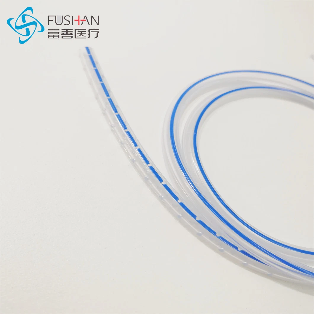 Surgical Supplies Medical Silicone Round Perforated Jackson Pratt Blake Abdominal Wound Drain Tube with Whole X-ray Opaque Line Length 90cm or Customized CE ISO