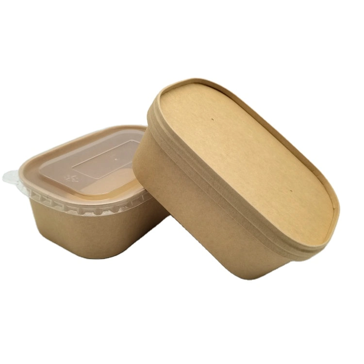 Water-Based Aqueous Disposable Fast Food Bowl Take Away Lunch Box Kraft Paper Food Container