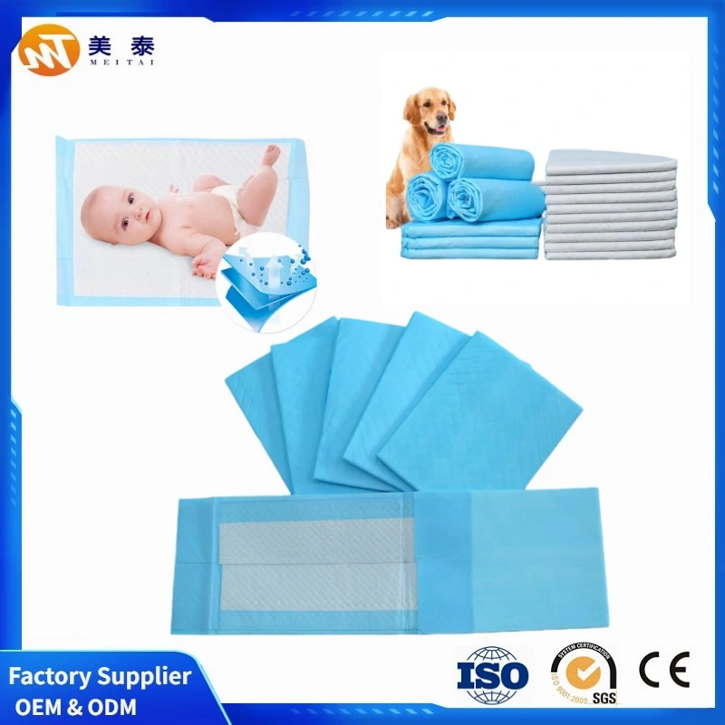 Fabricant chinois de sous-tapis absorbants jetables pour l'incontinence adulte, les soins infirmiers, les animaux domestiques, les coussinets d'entraînement pour bébés et les matelas à langer.