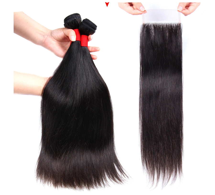 High quality/High cost performance  Peruvian Hair Bundles with Closure Remy Human Hair Extension Human Hair Weaving