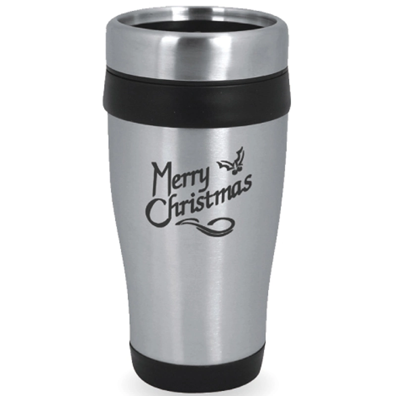 450ml Promotional Mugs Double Wall Inner Plastic Outer Stainless Steel Flask Food Grade Travel Mug