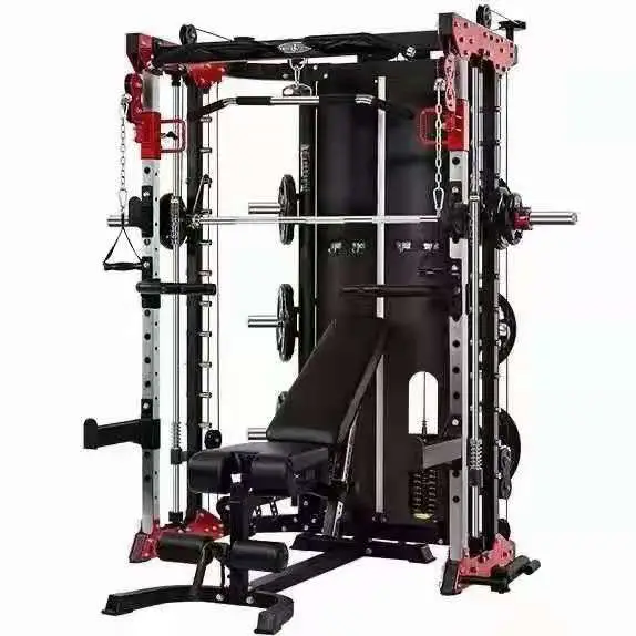 Hundreds of Different Exercises for Shoulder, Arms, Chest, Back, Core & Legs, Perfect Combo Machine for Whole Body Workout Variety of Function Smith Machine