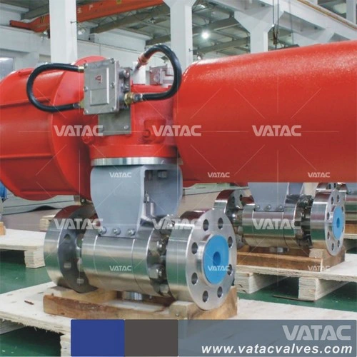 Forged Stainless Steel F304, F316, F304L, F316L Trunnion Ball Valve C/W Warm Gear/Pneumatic Actuator