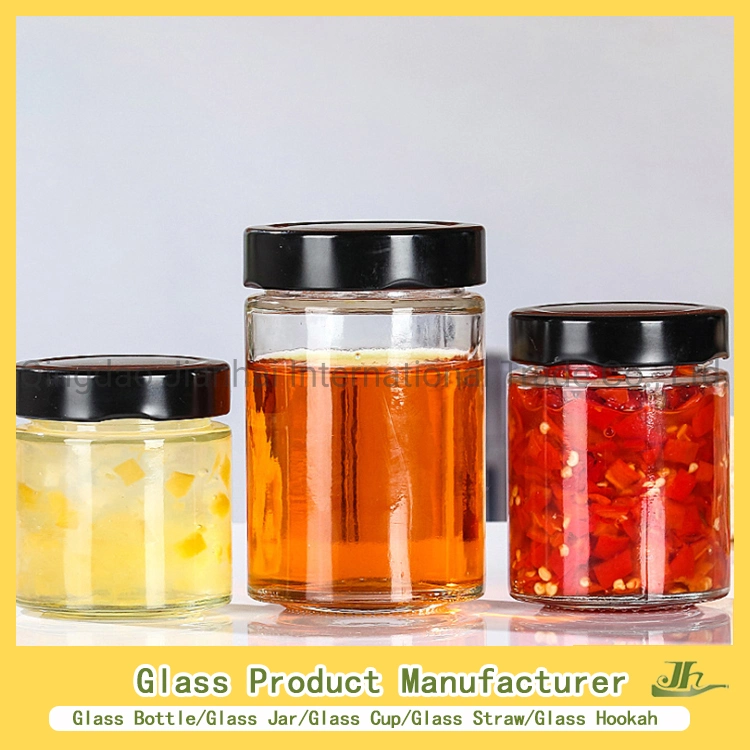 180/280/380ml/500/700ml/1000ml Hexagon,Square,Round Honey,Jam,Pickles,Nuts,Sace Kitchen Food Storage High Borosilicate Glass Jar with Bamboo,Wooden,Plastic Lid