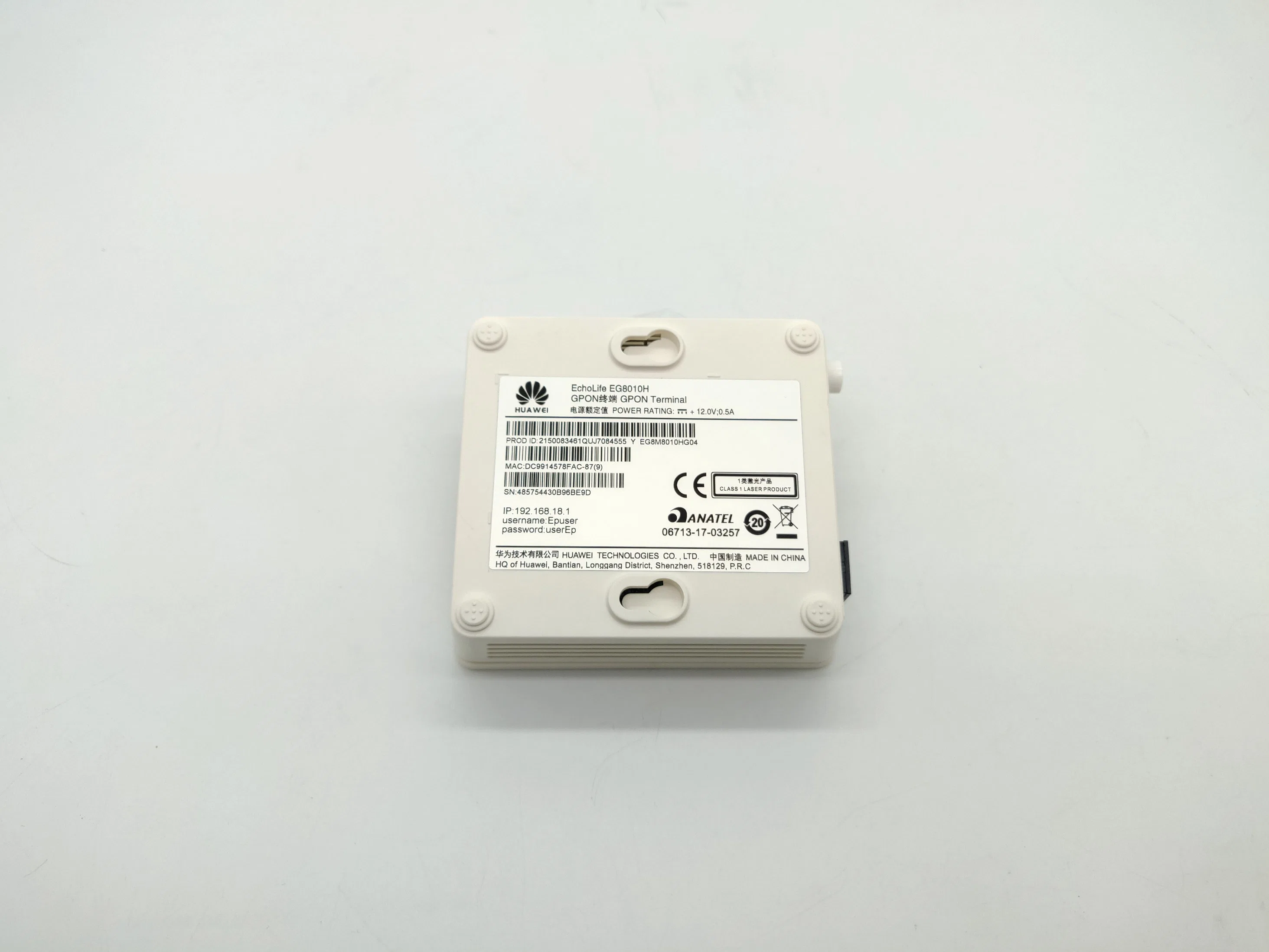 ONU Fiber Optic Eg8010h Huwei Gpon 1eg Unmarked R15 ONU/Ont/Olt