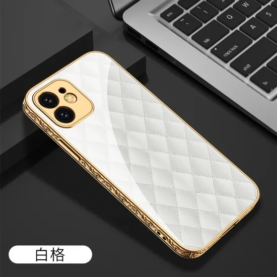 Electroplate Vertical Side Shockpro of Glass Mobile Back Shell Cell Cover Phone Case with Oil Painting Pattern for iPhone 12 PRO Max