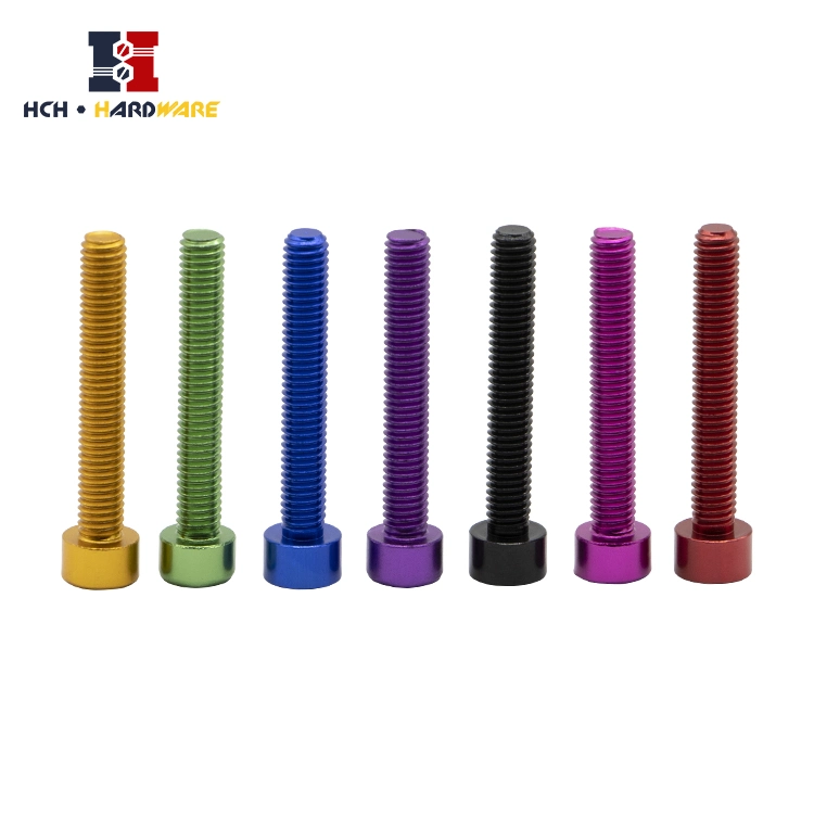 Colored Aluminum Bolts Anodized Al7075 Al6063 3mm M2m3m4 Allen Aluminum Socket Head Cap Screw Brake Rotor Screw Anodized