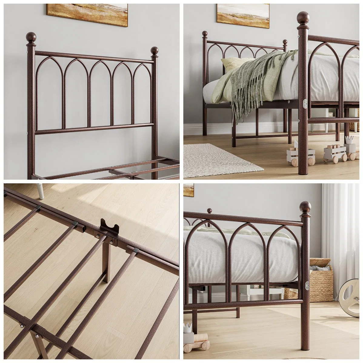 Bedroom Furniture Heavy Metal Bed Frame Bed King Size Bed Adult Children