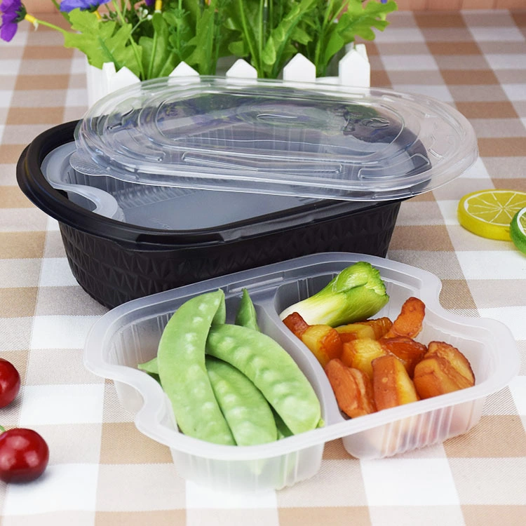 Disposable Single/Double layer Fast Food Container Heat-resistant Takeout Lunch Packaging Box