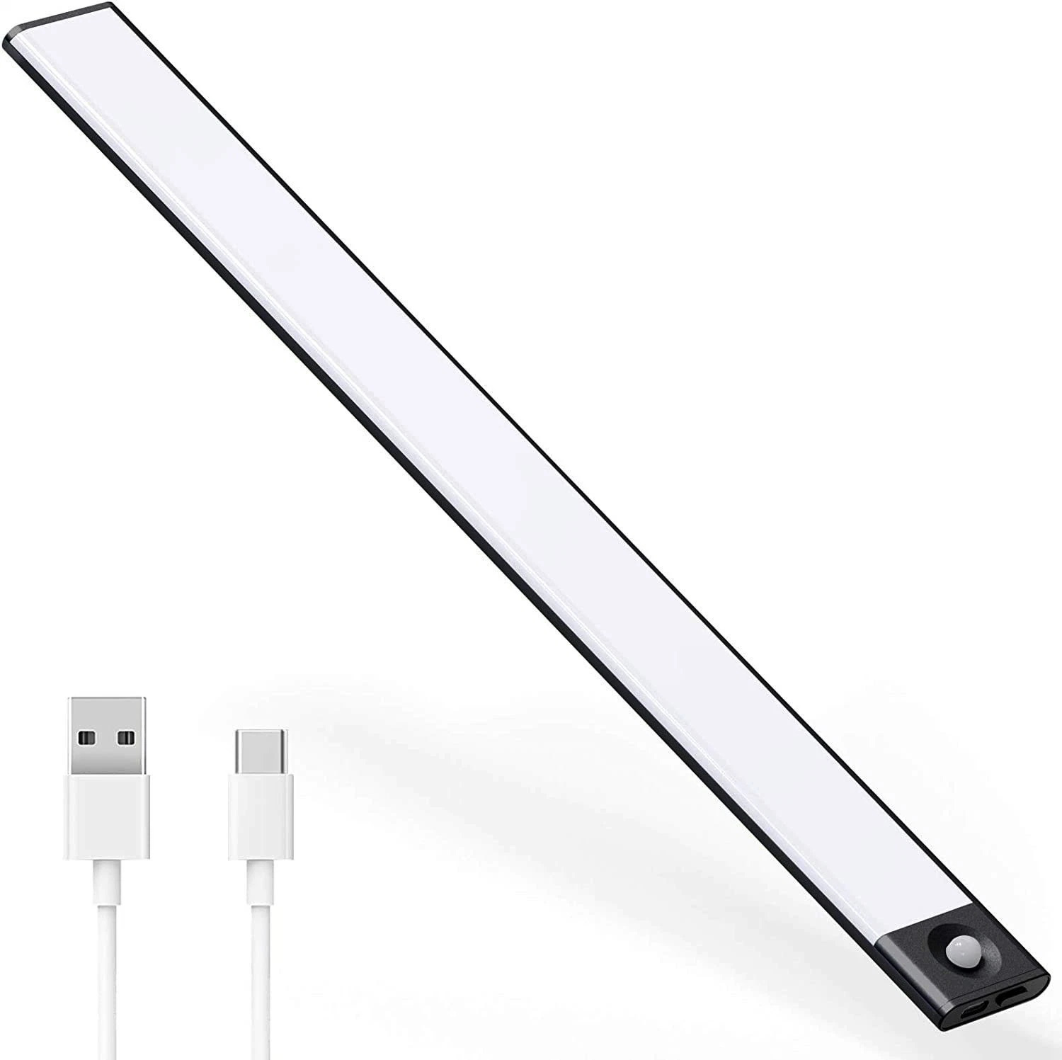 USB recargable LED sensor de movimiento de banda de luz magnética bajo el armario Luz