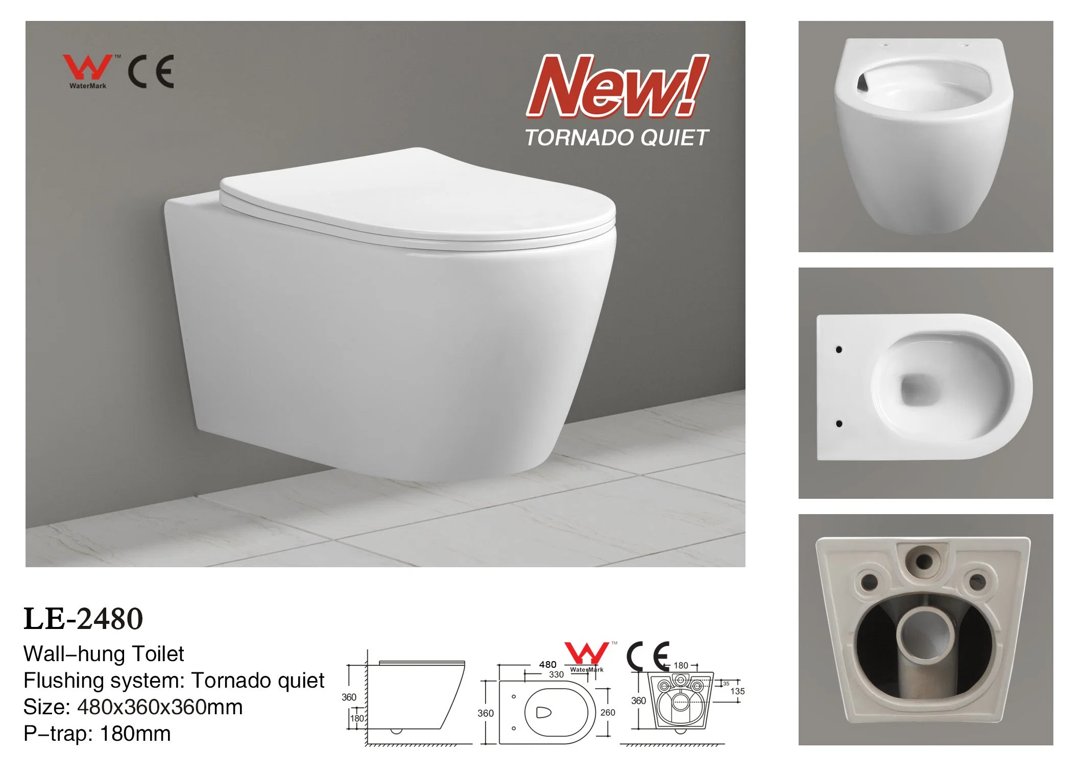 Baño WC Sanitario pared-Hung WC Baño WC 2355-PO1