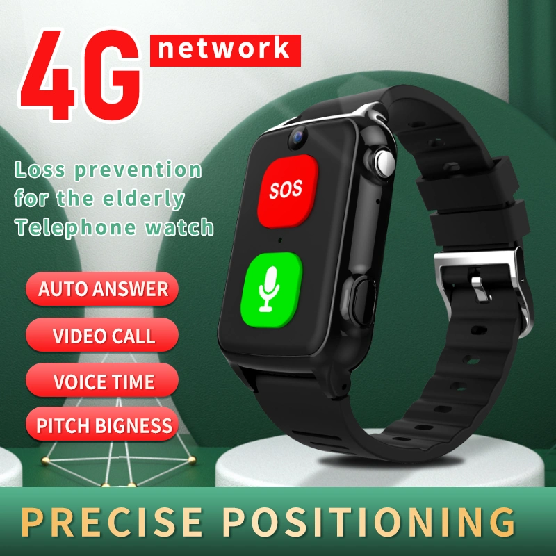 4G Elderly Smart Phone Bracelet GPS Positioning with Heart Rate Temperature Measurement Sos Smart Bracelet Avp031s8