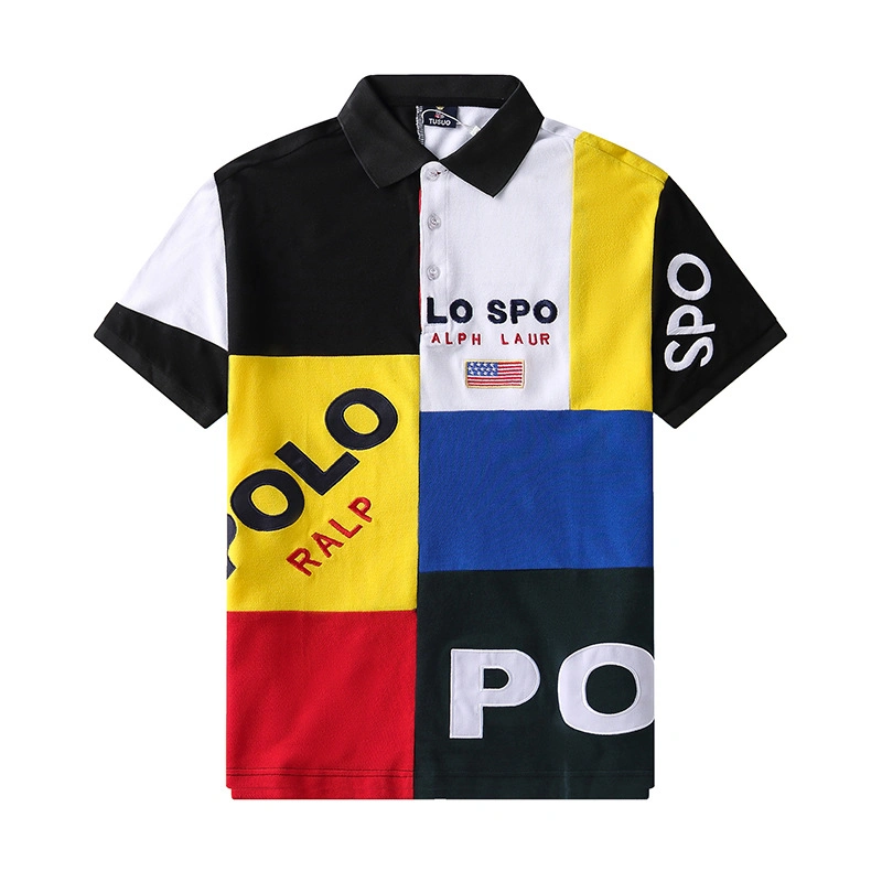 China Suppliers Wholesale/Supplier Short-Sleeved Polo Shirts Cross-Border British Fashion Seven-Color Contrast Color Matching Cotton Paul Chaonan.