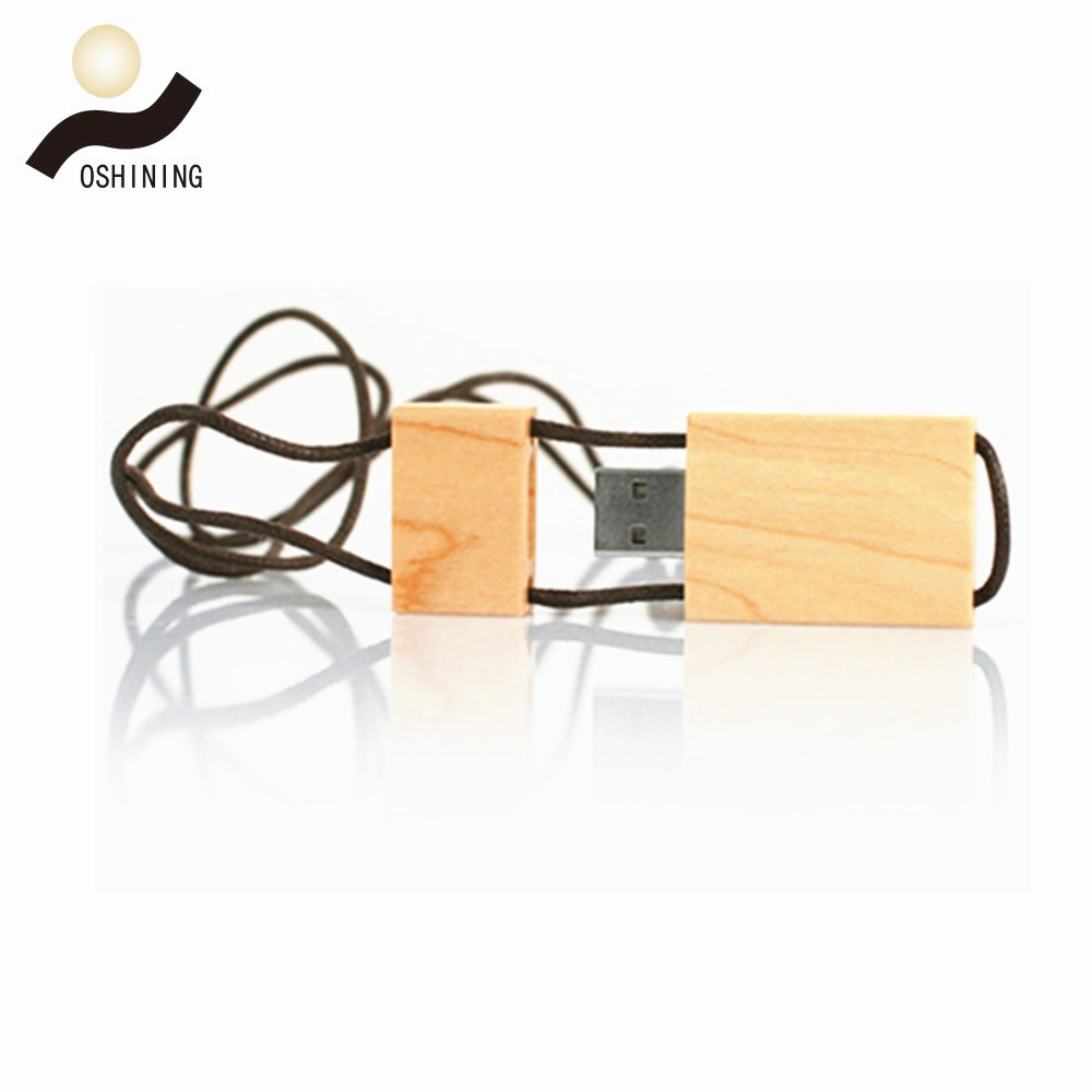 Hot Sales Wooden USB Flash Disk Bamboo Lanyard USB Memory Sticks (USB-WD310)