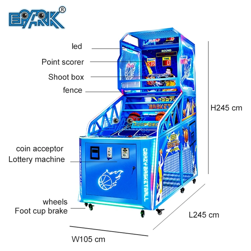 Precio de fábrica Coin operated Crazy Basketball Street Juegos de Arcada de Baloncesto