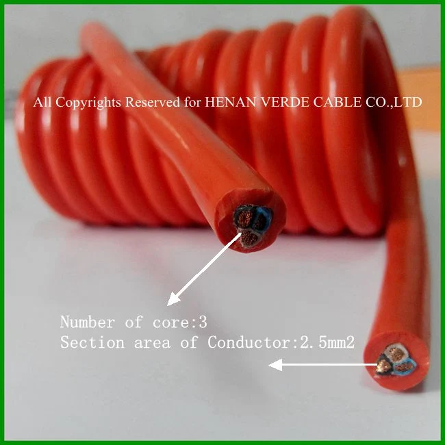 Flexible Extension Cables PU PUR Spring Coiled Spiral Wire Cable for Auto Car and Trailer