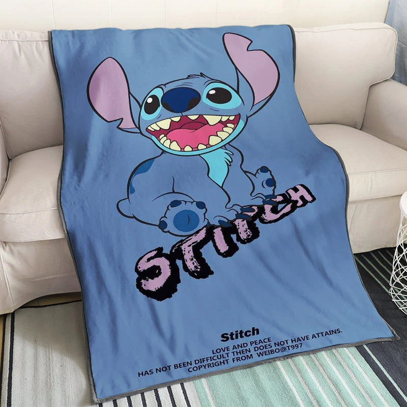 Lilio &amp; Stitch Anime Customized Blanket Plush Velvet Warm Decoration Bed Home Throw Sofa Blankets Unisex Children Boys Gifts New